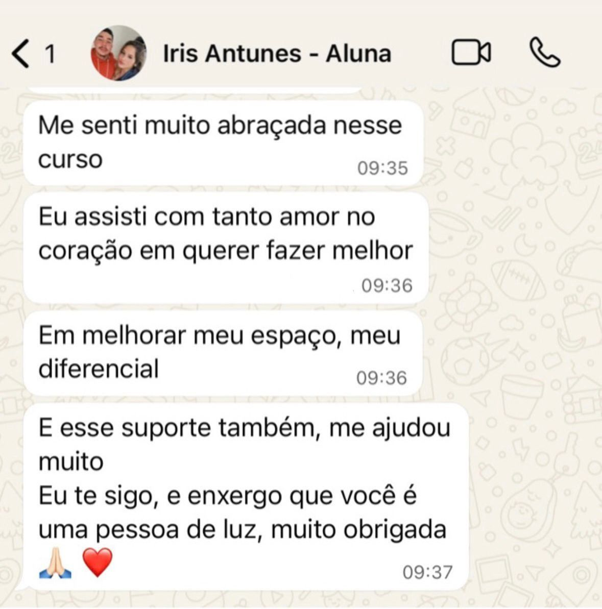 Depoimento de Iris Antunes, aluna do Método TF