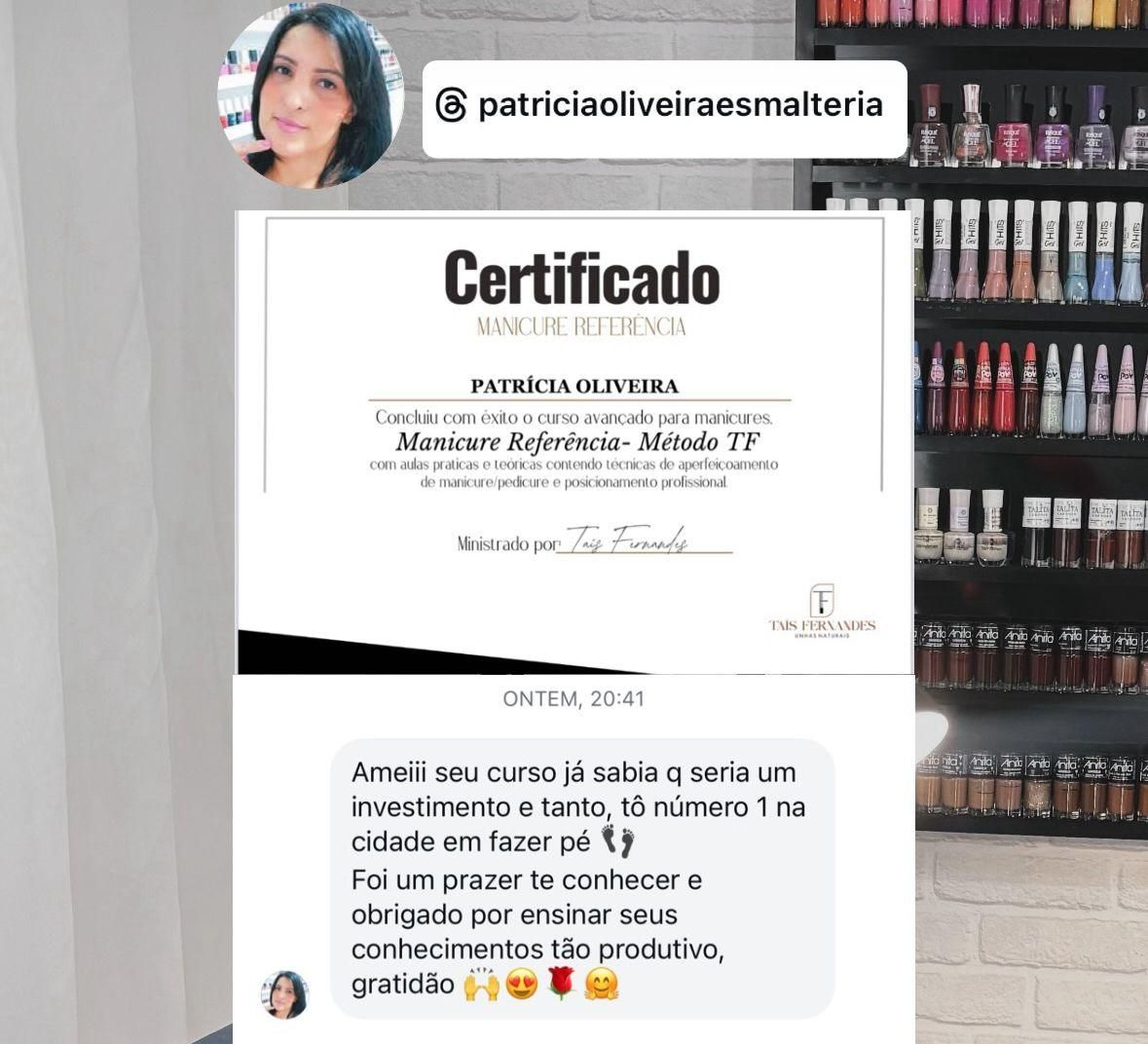 Depoimento de Patrícia Oliveira, aluna do Método TF